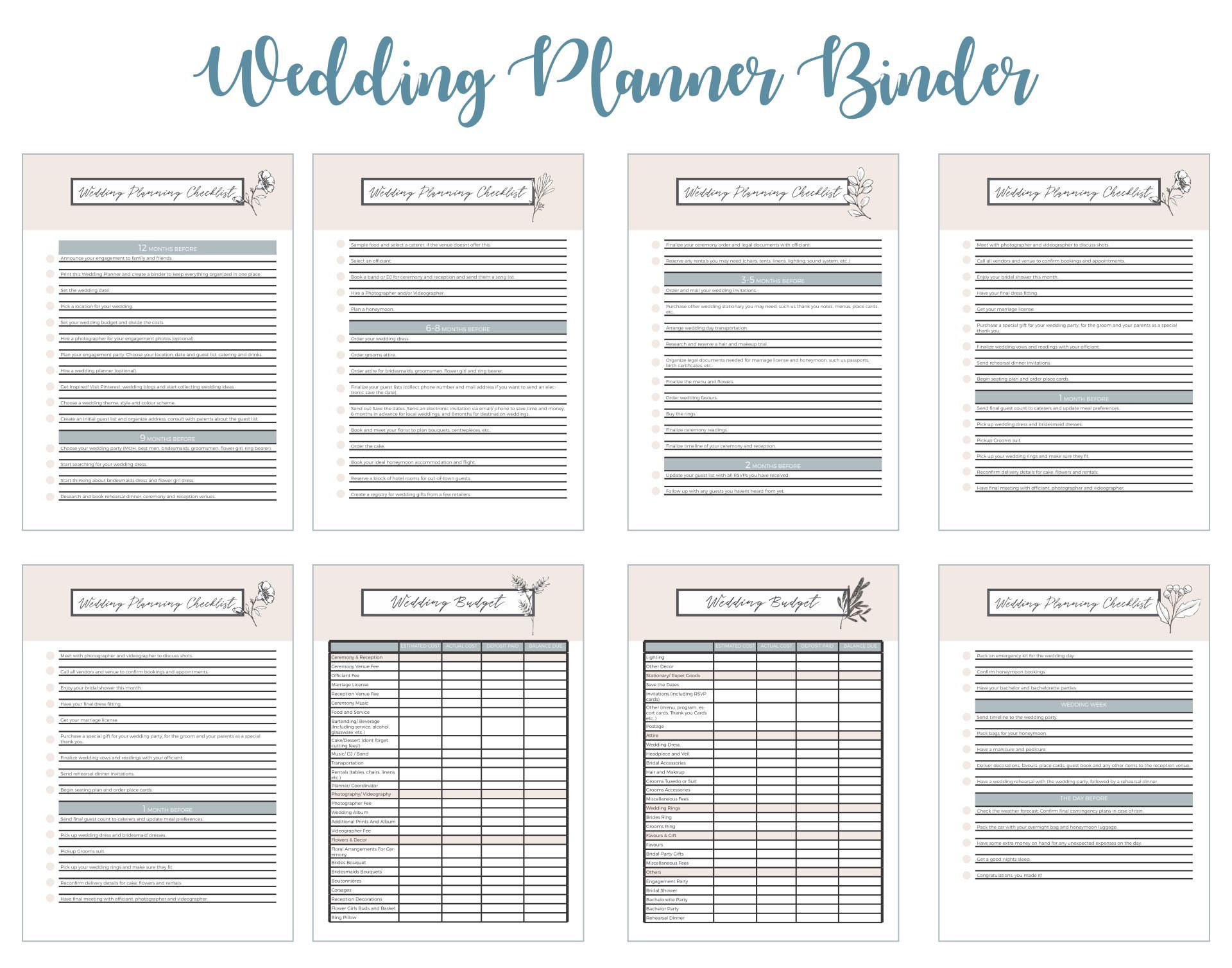 Wedding Planning - 10 Free Pdf Printables | Printablee pertaining to Free Wedding Binder Printables