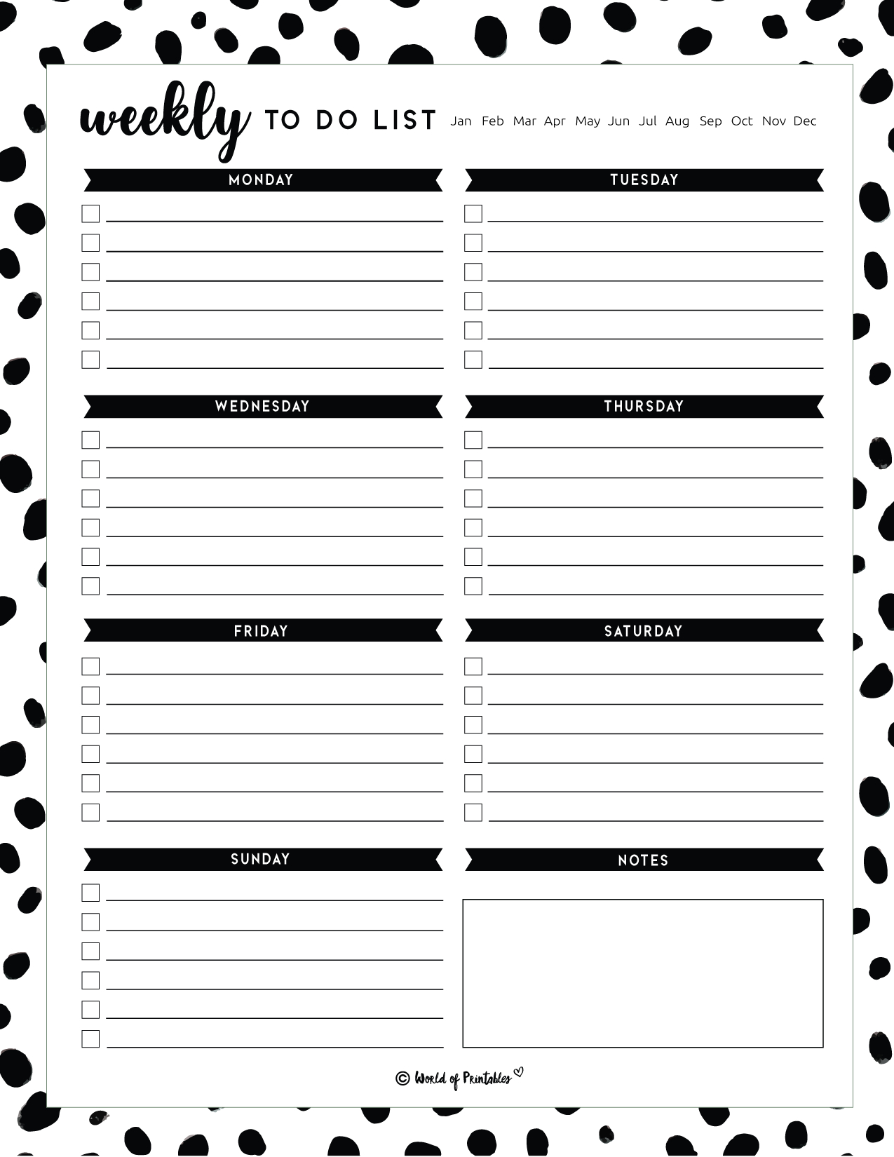 Weekly To Do List Templates - World Of Printables in Free Printable List