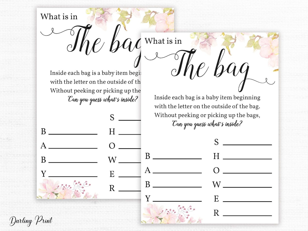 What&amp;#039;S In The Bag Baby Shower Games, Pink Blues Guess What Is In with regard to What&amp;#039;S In The Diaper Bag Game Free Printable