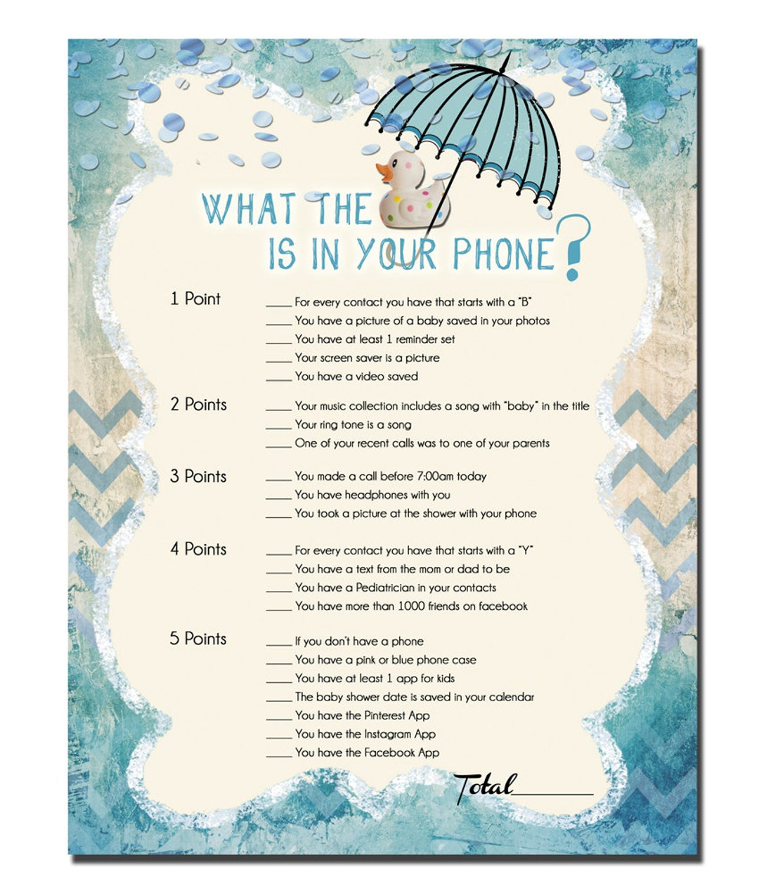 Whats In Your Phone, Baby Shower Game, Baby Boy Shower Games, Boy intended for What'S In Your Phone Baby Shower Game Free Printable