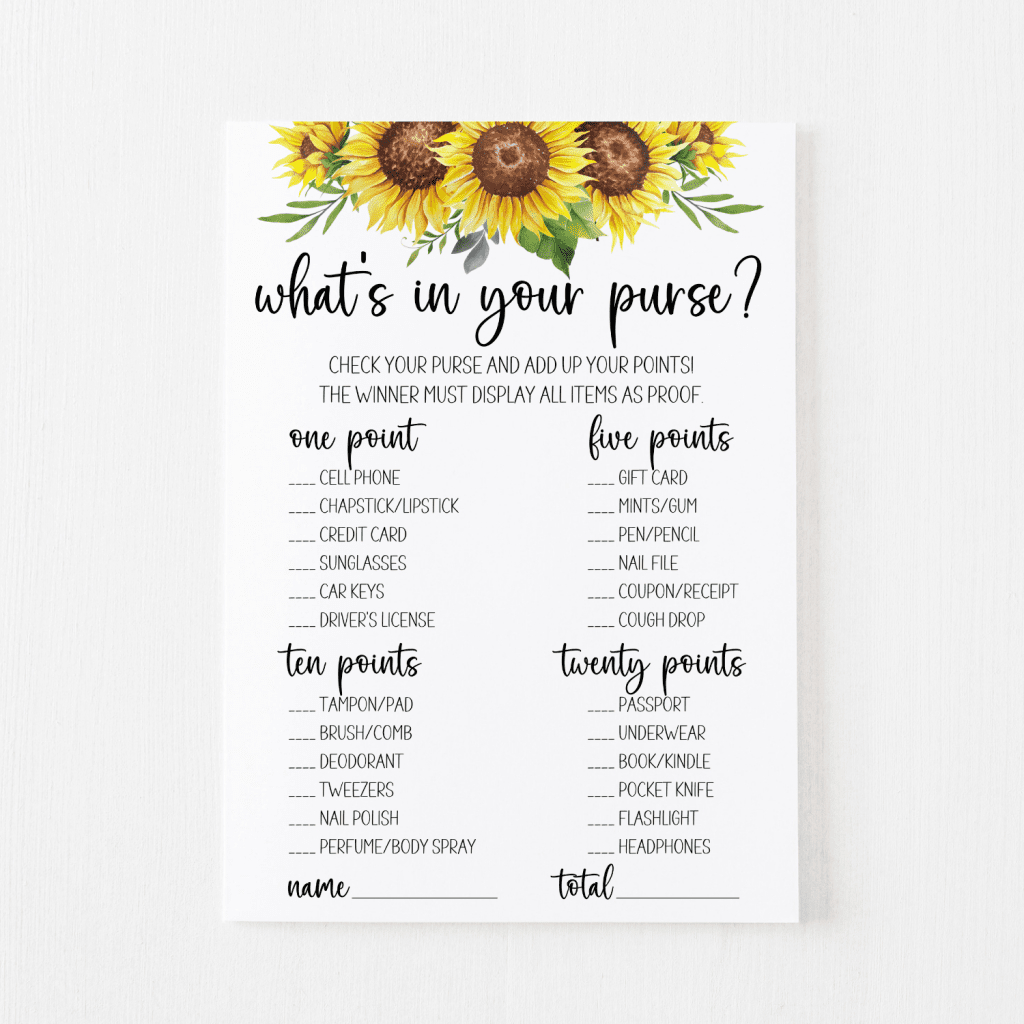 What&amp;#039;S In Your Purse? Game Free Printable | Modern Moh with regard to Free Printable Bridal Shower Games What&amp;#039;S In Your Purse