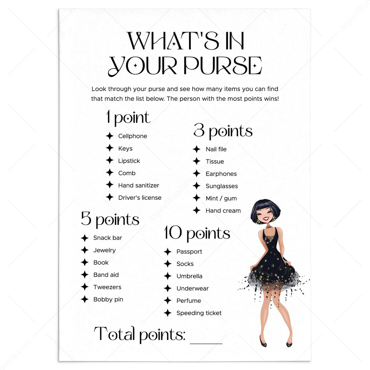 Whats In Your Purse | Ladies Night Game Printable | 20S Themed inside Free Printable What&amp;amp;#039;s In Your Purse Game