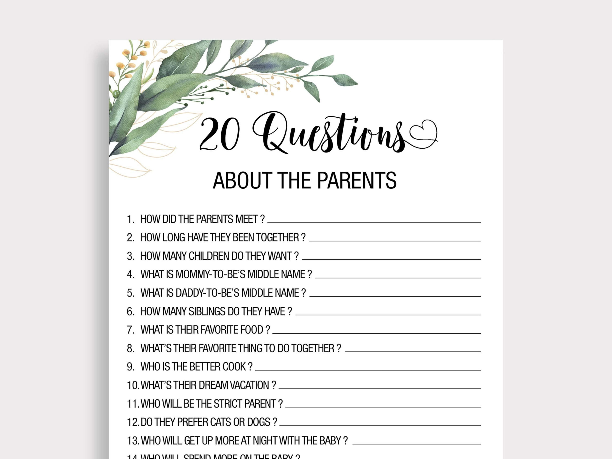Who Knows Mommy And Daddy Best Game 20 Questions About The Parents throughout Who Knows Mommy And Daddy Best Free Printable