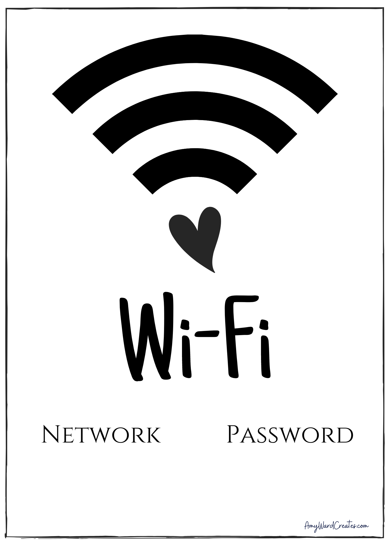 Wifi Password Signs For Free! — Amy Ward Creates regarding Free Printable Wifi Password Template