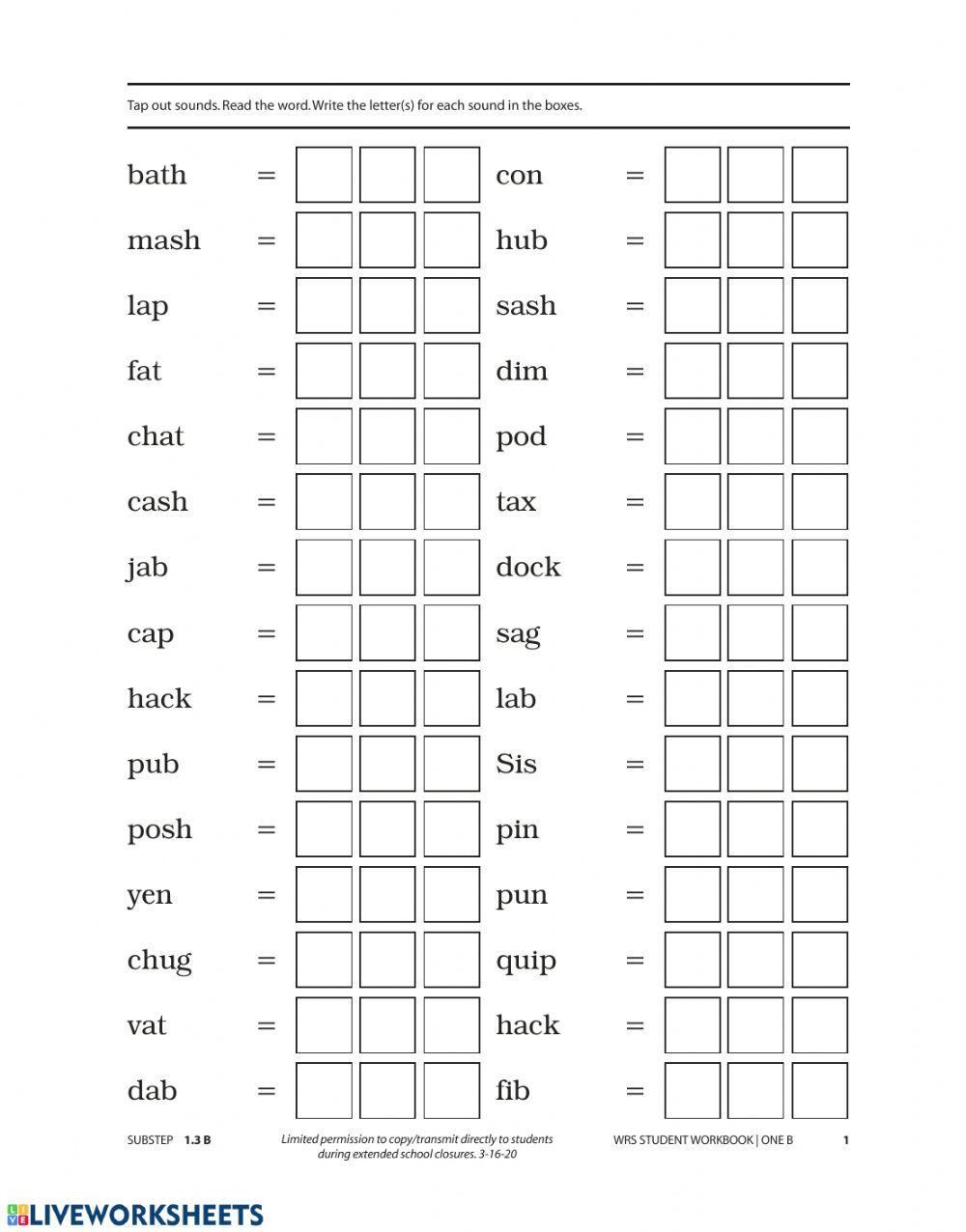 Wilson Worksheet | Live Worksheets - Worksheets Library regarding Wilson Reading Free Printables