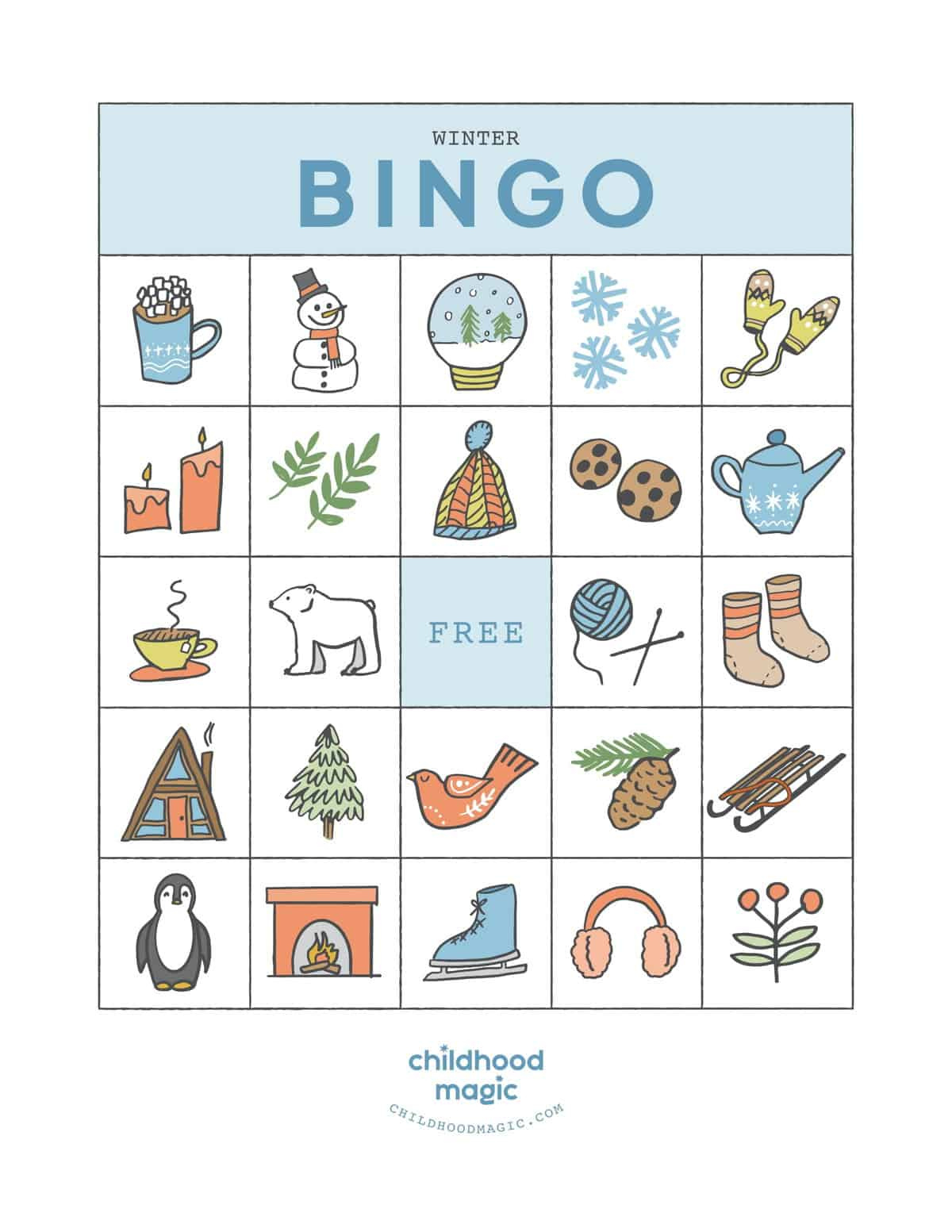 Winter Bingo - Childhood Magic with regard to Winter Bingo Cards Free Printable