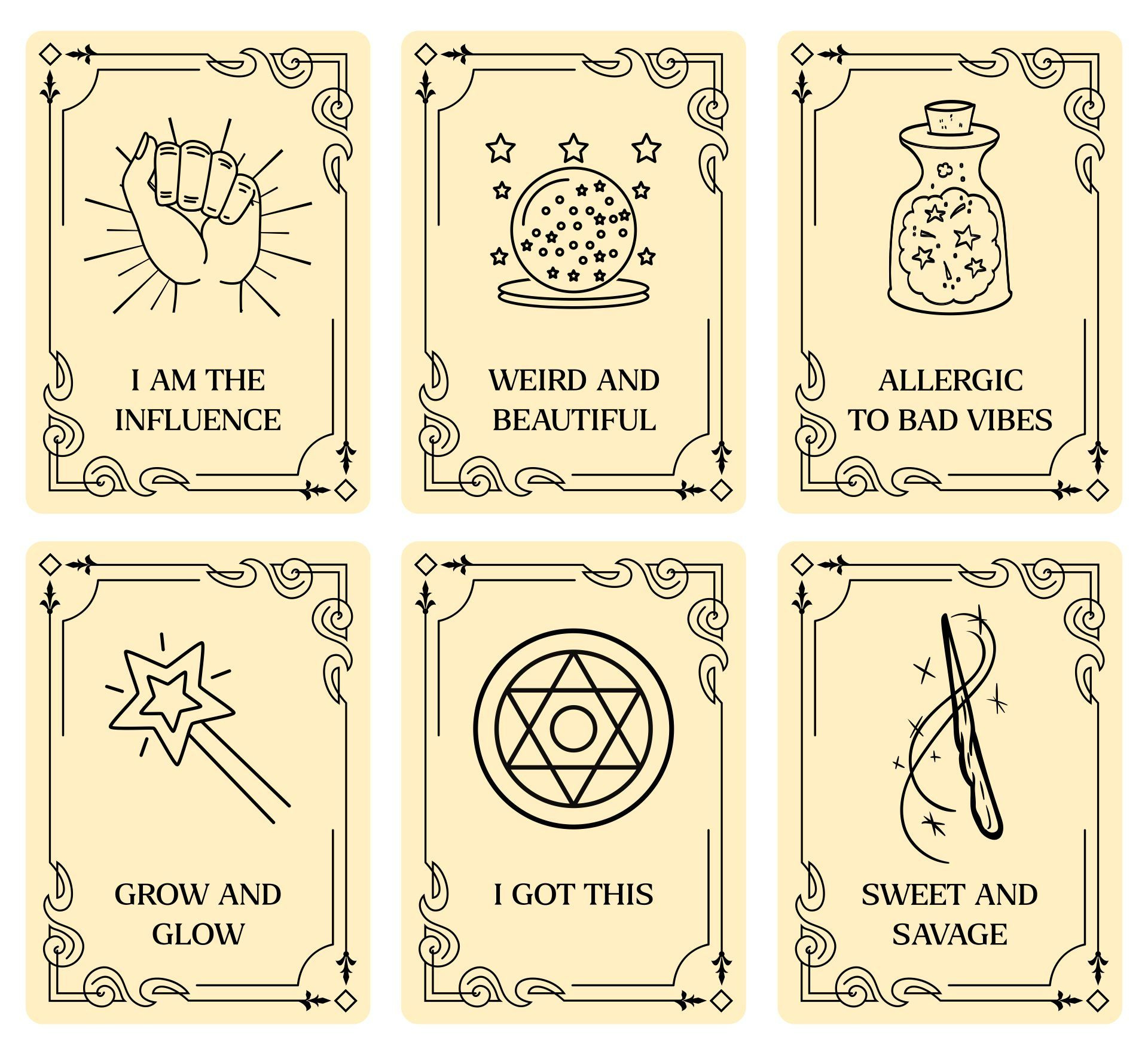 Wise Witch Oracle Cards, Printable Oracle Deck, Digital Download in Free Printable Oracle Cards Pdf