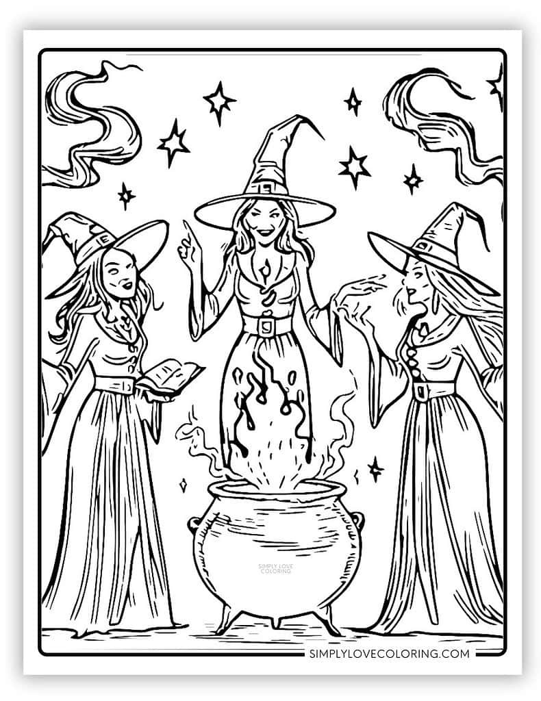 Witch Coloring Pages (Free Pdf Printables) - Simply Love Coloring in Free Printable Pictures Of Witches
