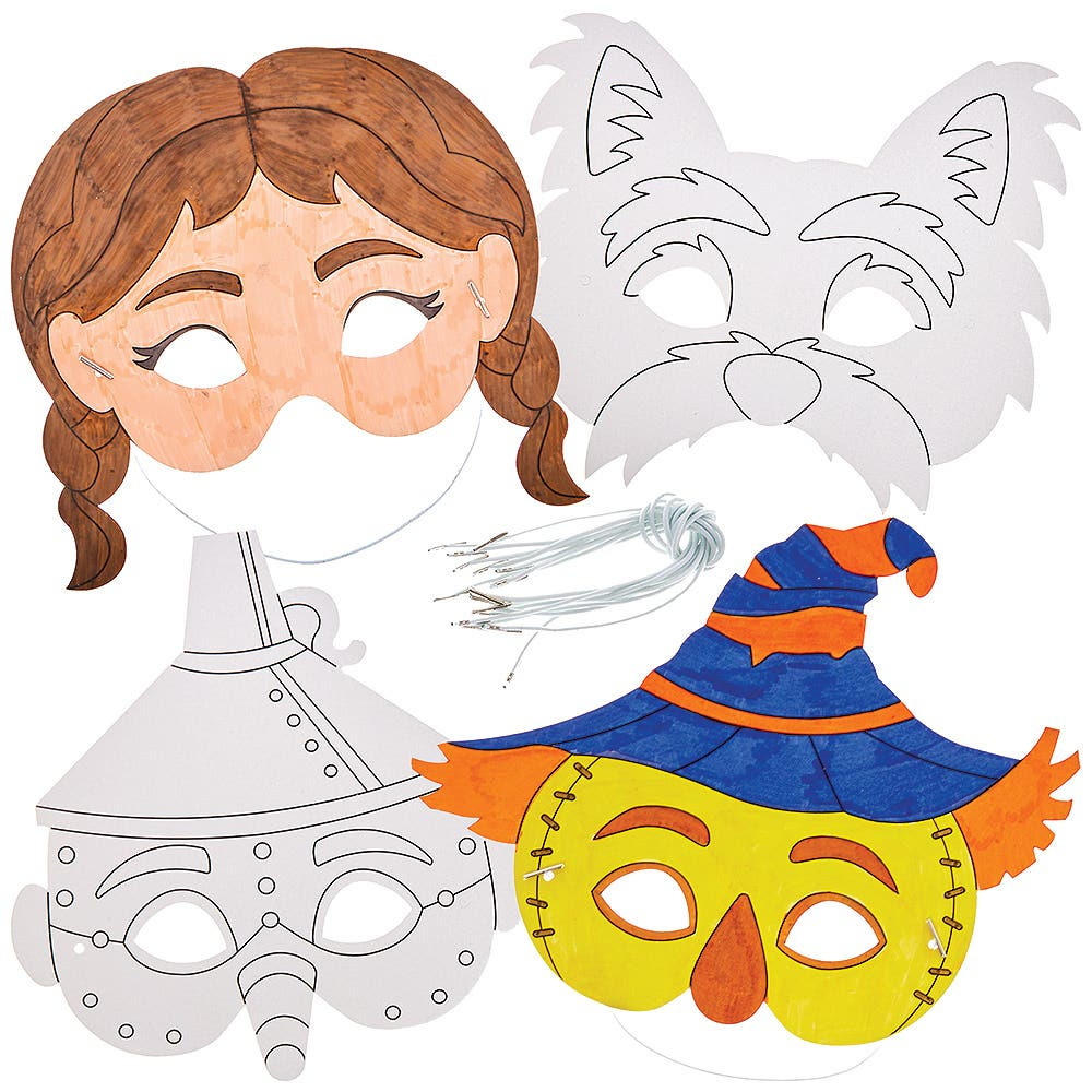 Wizard Of Oz Colour-In Masks with Free Printable Wizard Of Oz Masks
