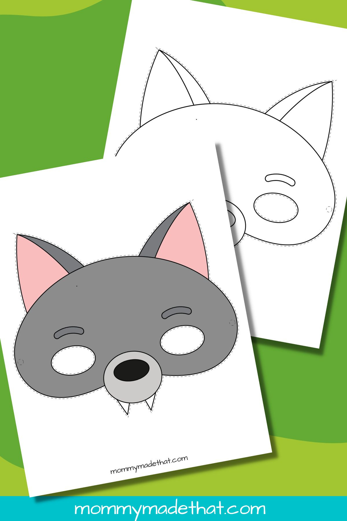 Wolf Mask Template (Free Printables) within Free Printable Wolf Face Mask