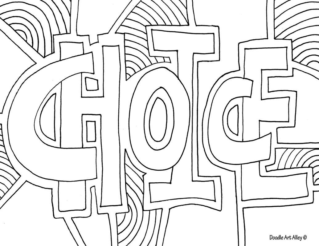 Word Coloring Pages - Doodle Art Alley with Free Printable Word Coloring Pages