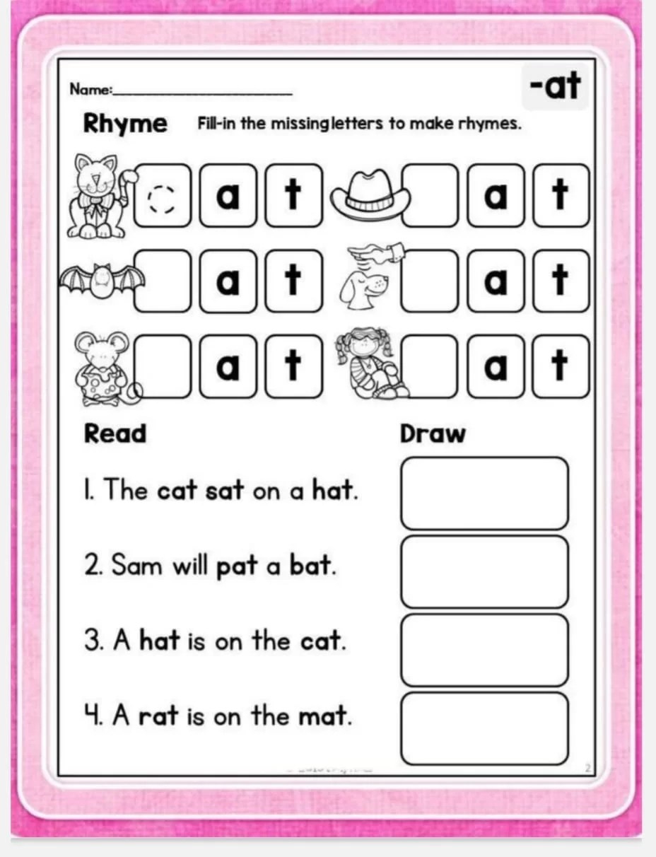 Word Family Worksheets - Activity School For Kids with Free Printable Word Family Worksheets For Kindergarten