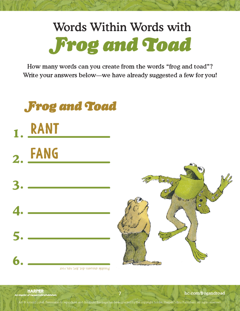 Write Letters With Frog And Toad! – Harpercollins for Free Frog And Toad Are Friends Printables