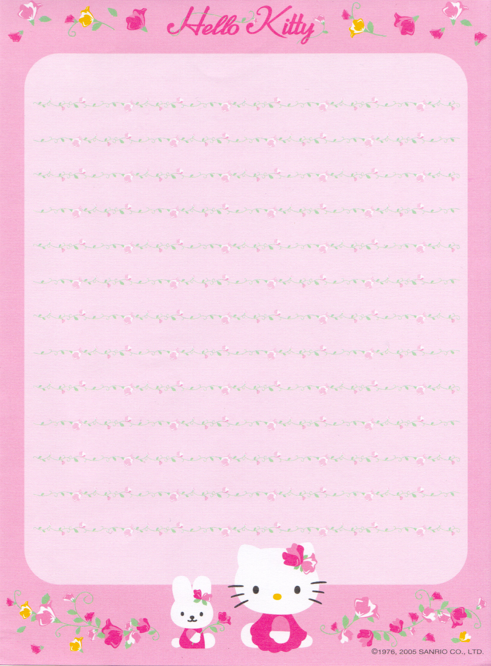 Writing Paper | Cute Kawaii Resources in Free Printable Hello Kitty Stationery