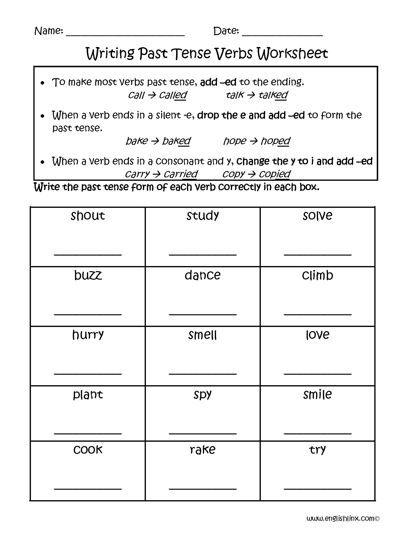 Writing Past Tense Verbs Worksheets | Free Printable Grammar Practice regarding Free Printable Past Tense Verbs Worksheets