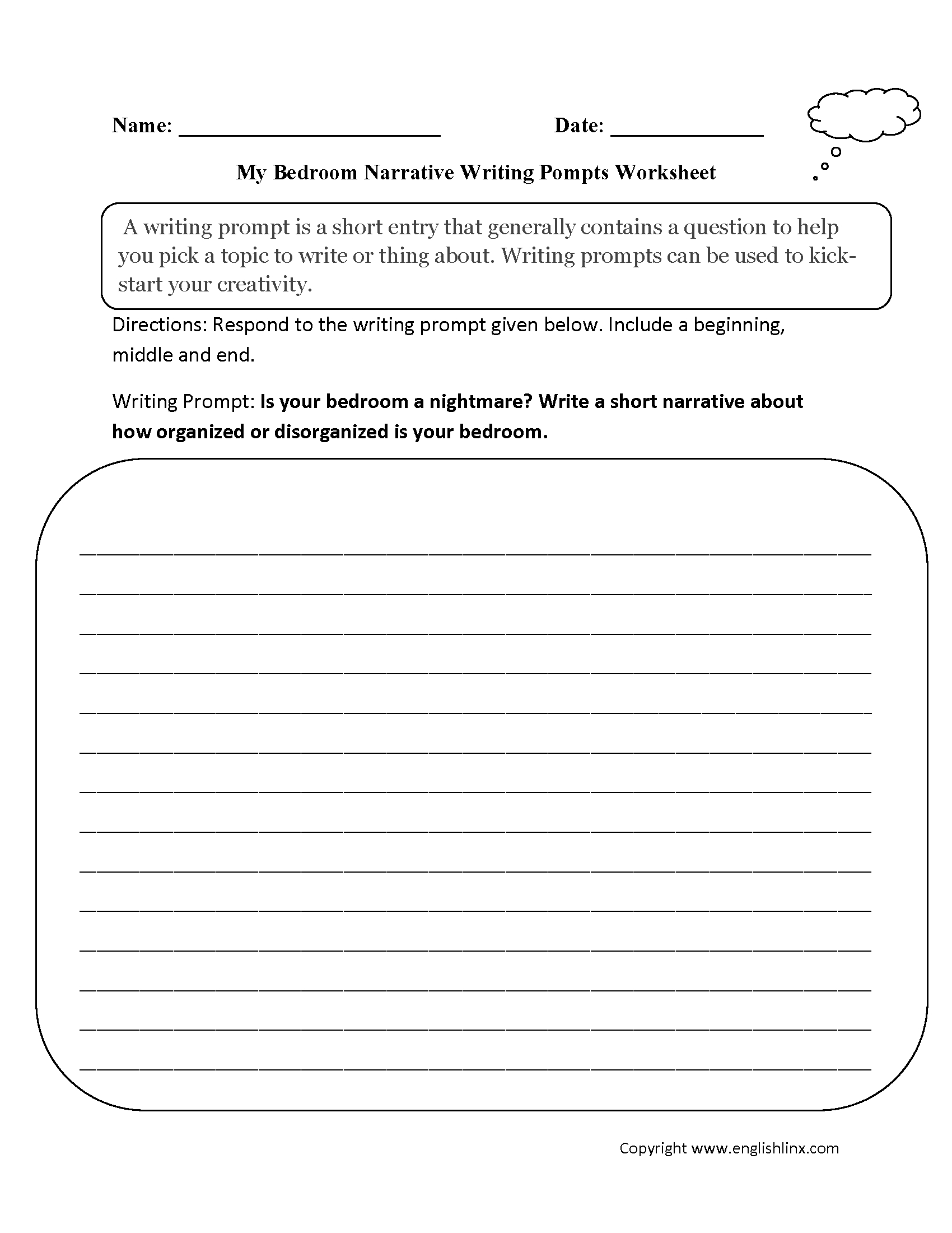 Writing Prompts Worksheets | Narrative Writing Prompts Worksheets in 6Th Grade Writing Worksheets Printable Free