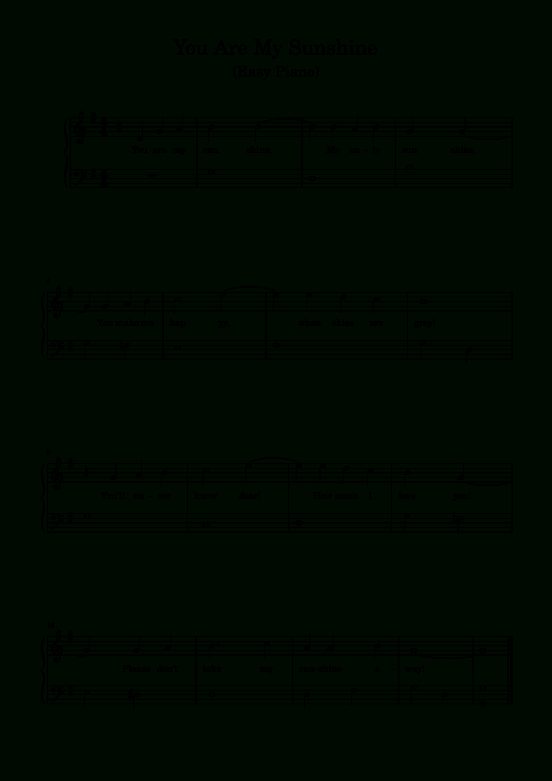 You Are My Sunshine - Easy Piano Notes - Let&amp;#039;S Play Music with Free Printable Piano Sheet Music For You Are My Sunshine