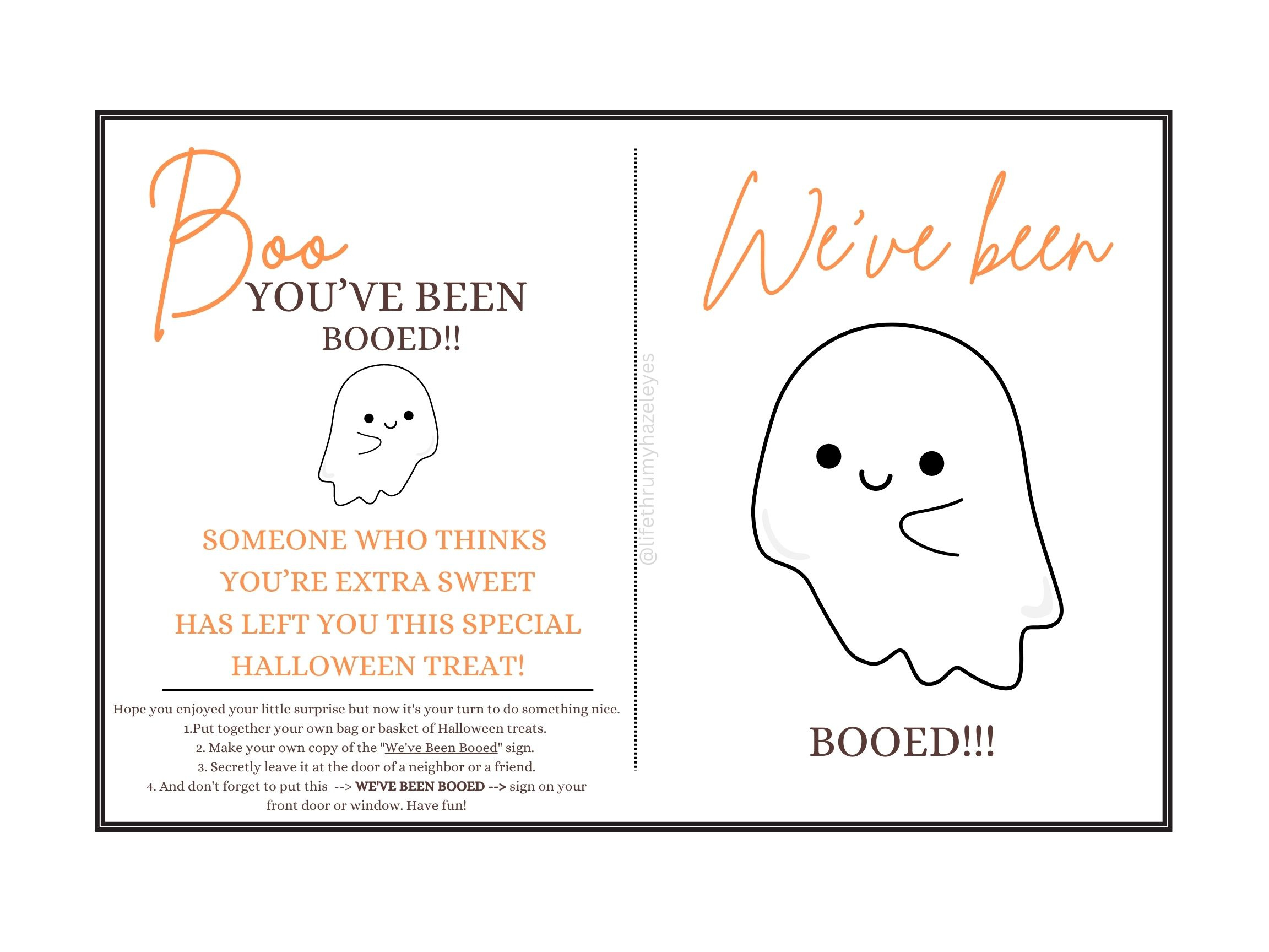 You Have Been Booed! Free Printable - Life Thru My Hazel Eyes regarding We Ve Been Booed Free Printable