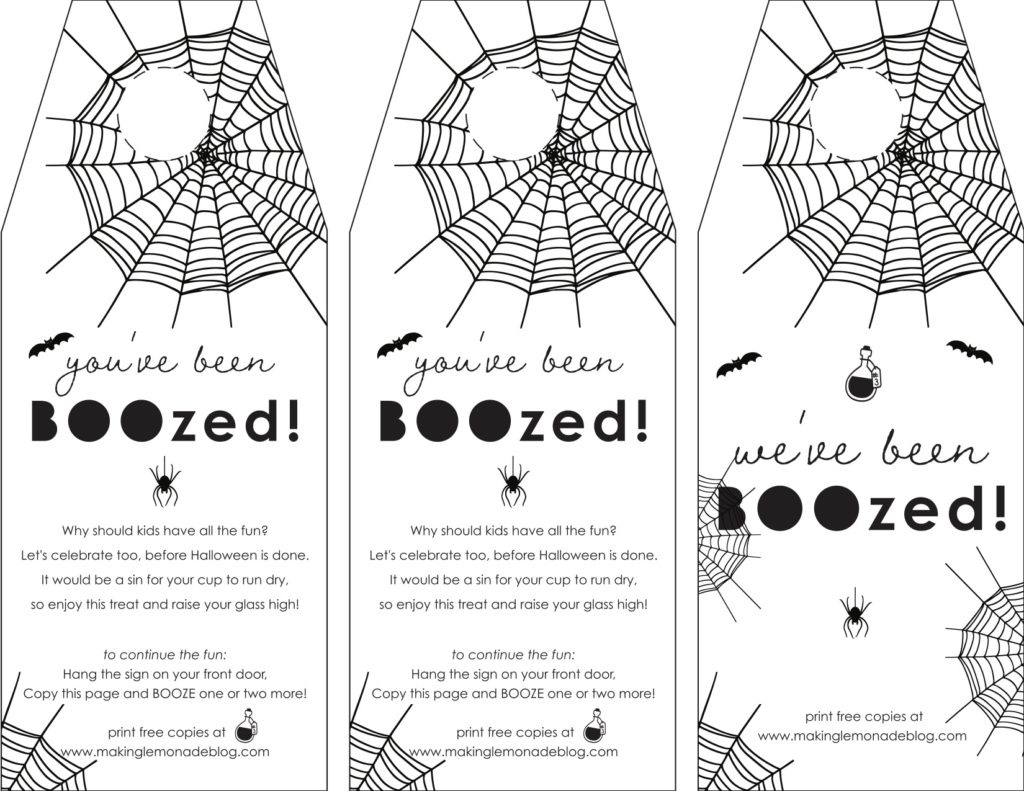 You'Ve Been Boozed" Free Printables For Halloween Fun - Making in You Ve Been Boozed Free Printable