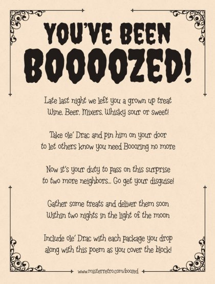 You'Ve Been Boozed! intended for You Ve Been Boozed Free Printable