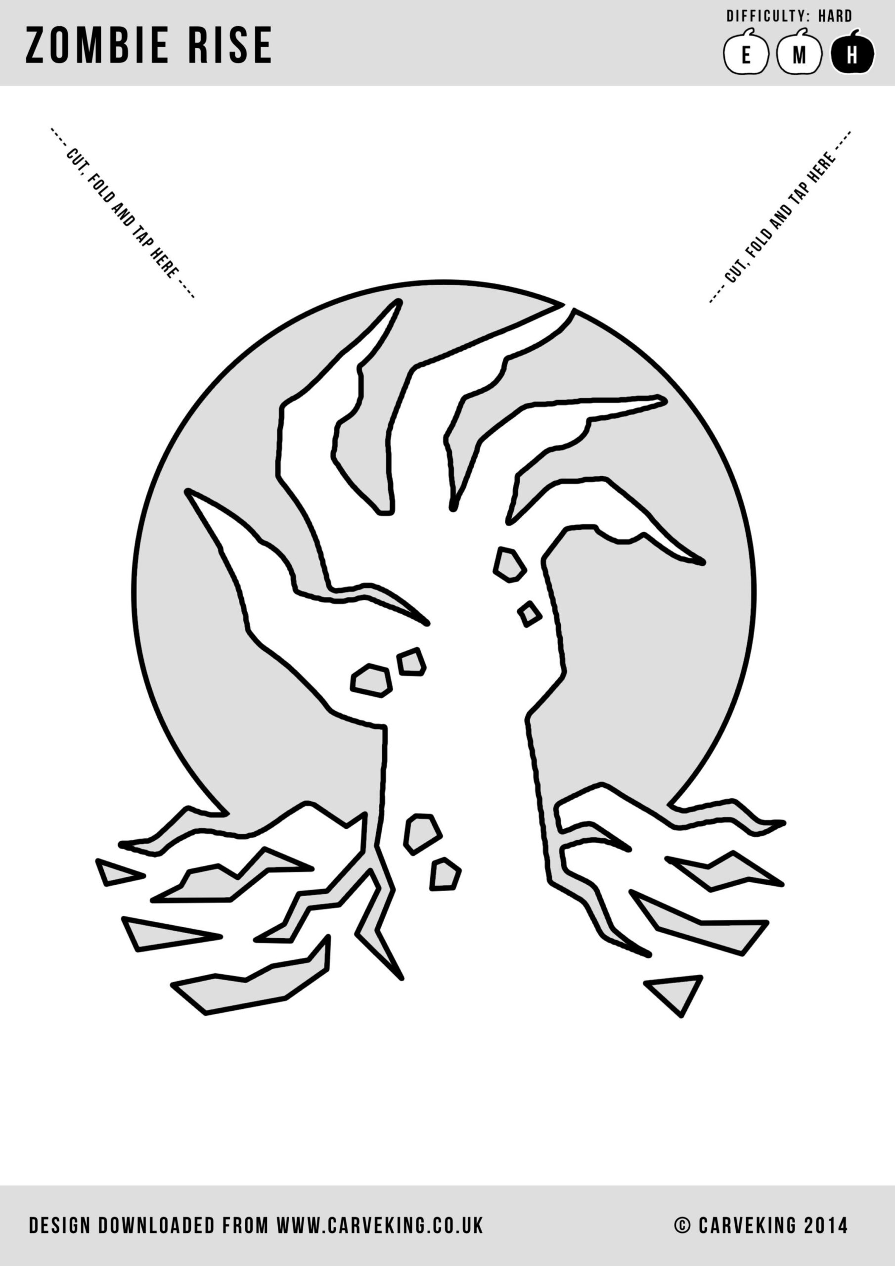 Zombie (Pumpkin Stencil - Pumpkin Pattern - Pumpkin Template inside Free Printable Zombie Pumpkin Carving Stencils