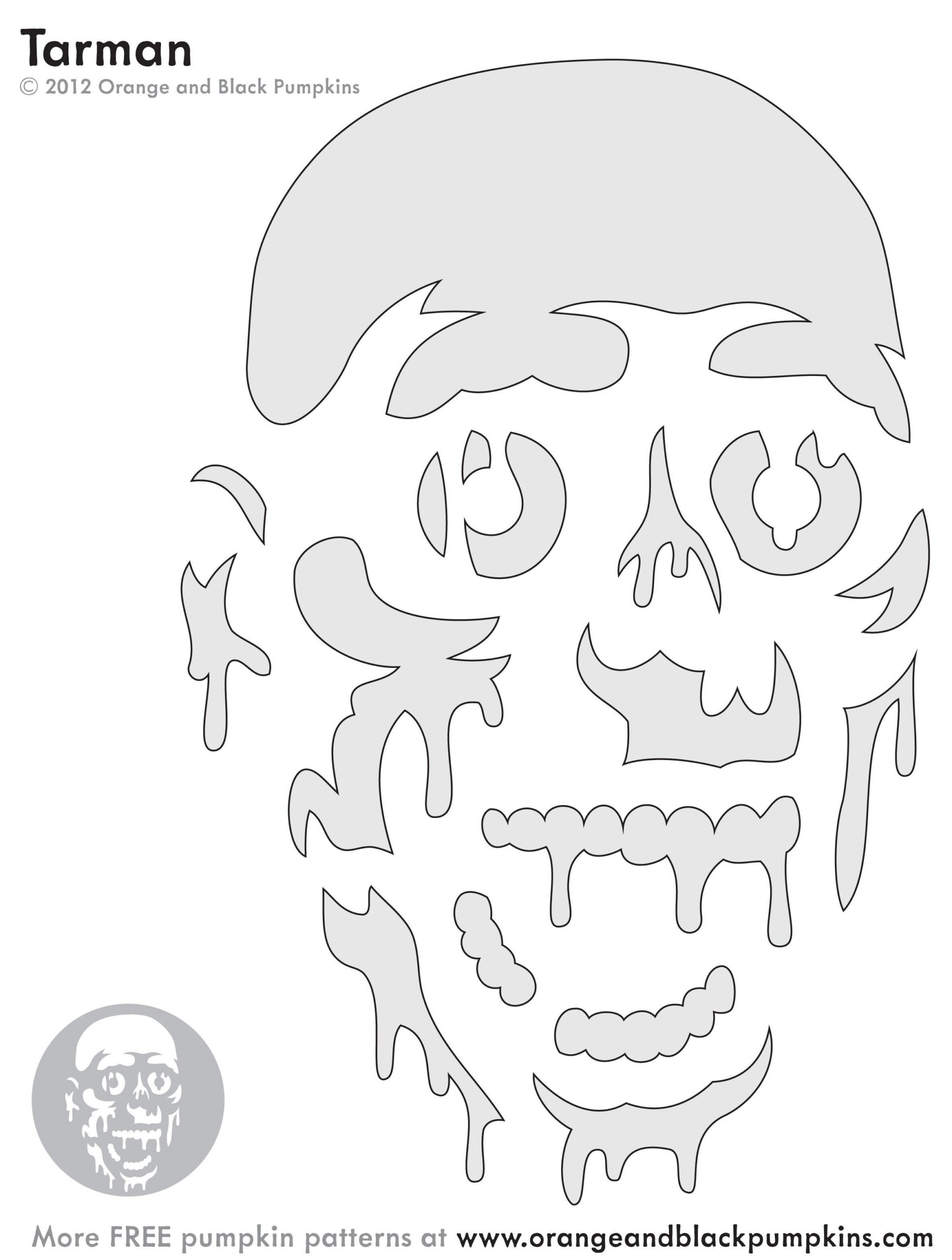Zombie (Pumpkin Stencil - Pumpkin Pattern - Pumpkin Template intended for Free Printable Zombie Pumpkin Carving Stencils